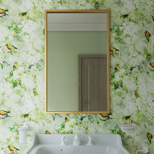 Bathroom Origins Docklands Rectangular Mirror 500 x 800mm - Brushed Brass